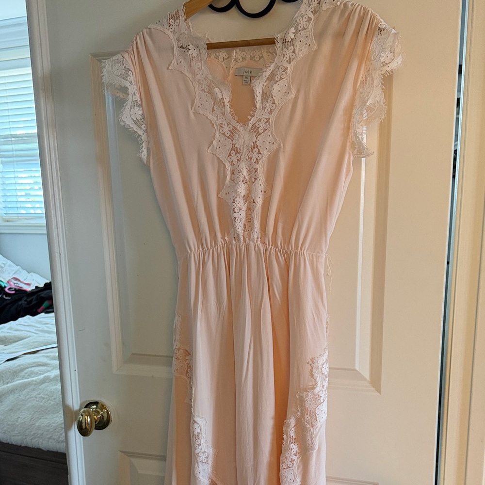 Joie Blush Lace-Trim V-Neck Chemise